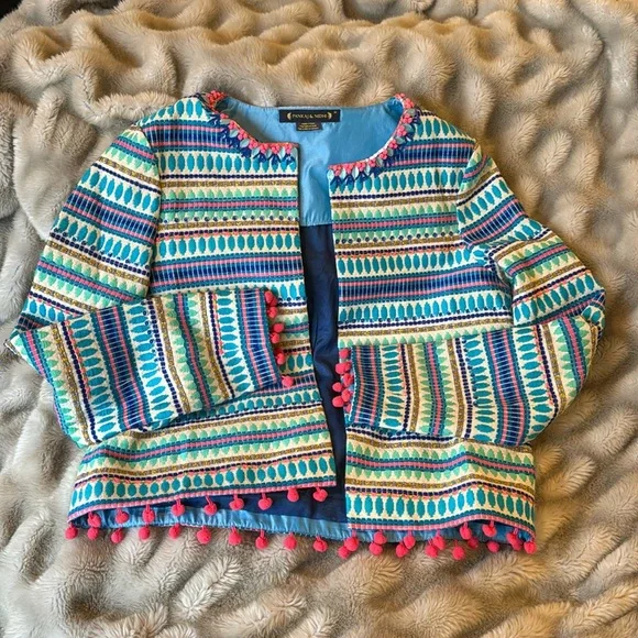 Anthropologie ‘Bizit’ Beaded Stripped Jacket - Picture 1 of 6